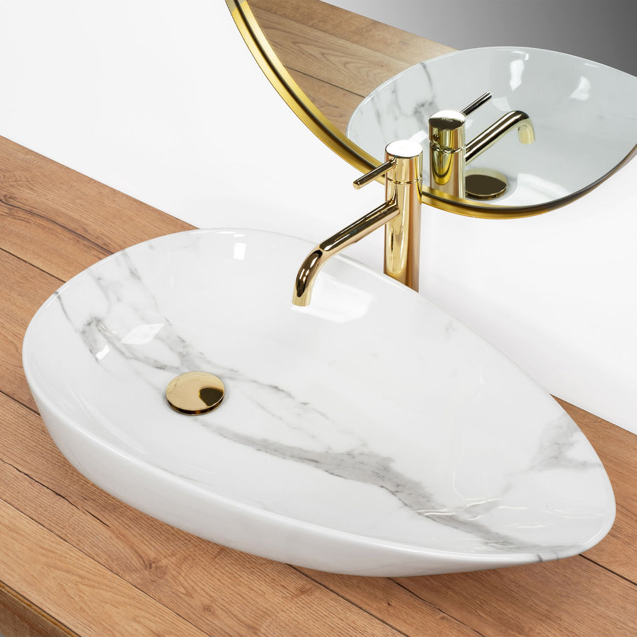 Umywalka nablatowa Rea Greta 65 Bianco Shiny