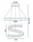 LAMPA KRYSZTAŁOWA WISZĄCA RING LED APP773-2CP