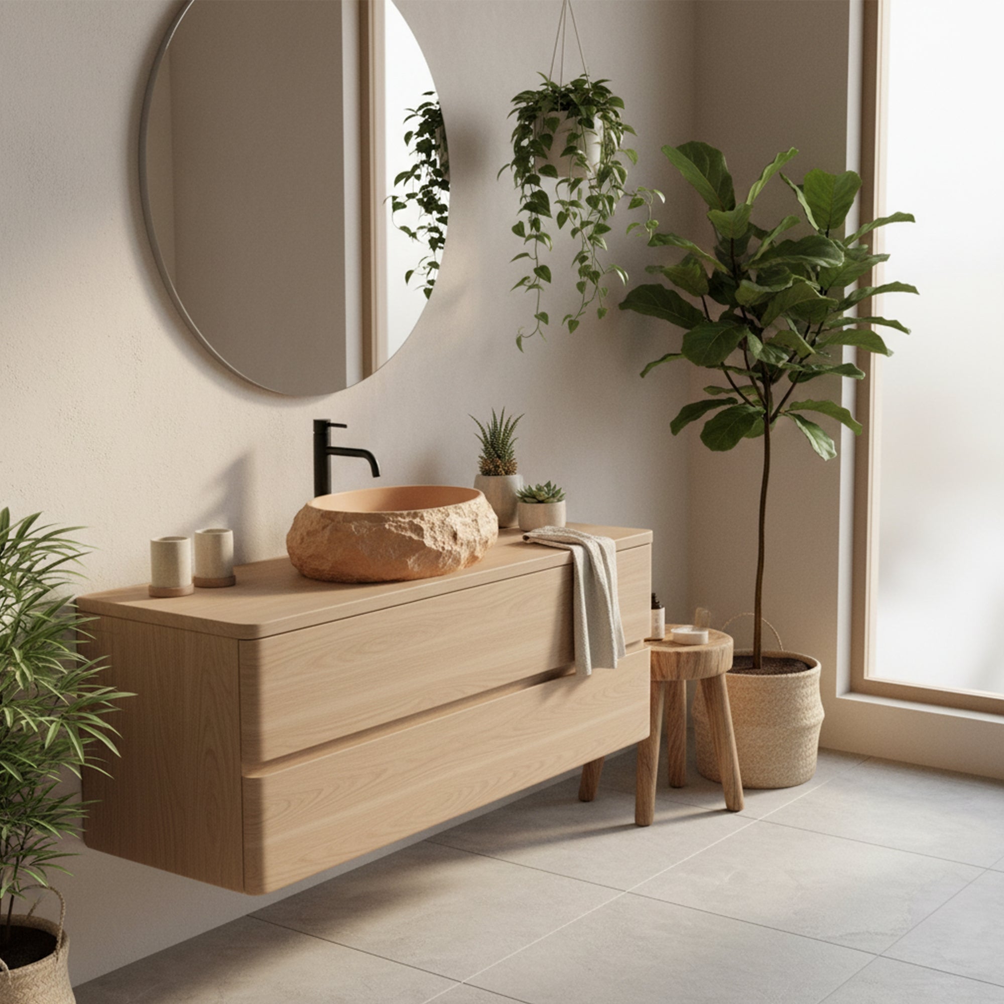 Umywalka nablatowa Rea Mika Light Terracotta  5