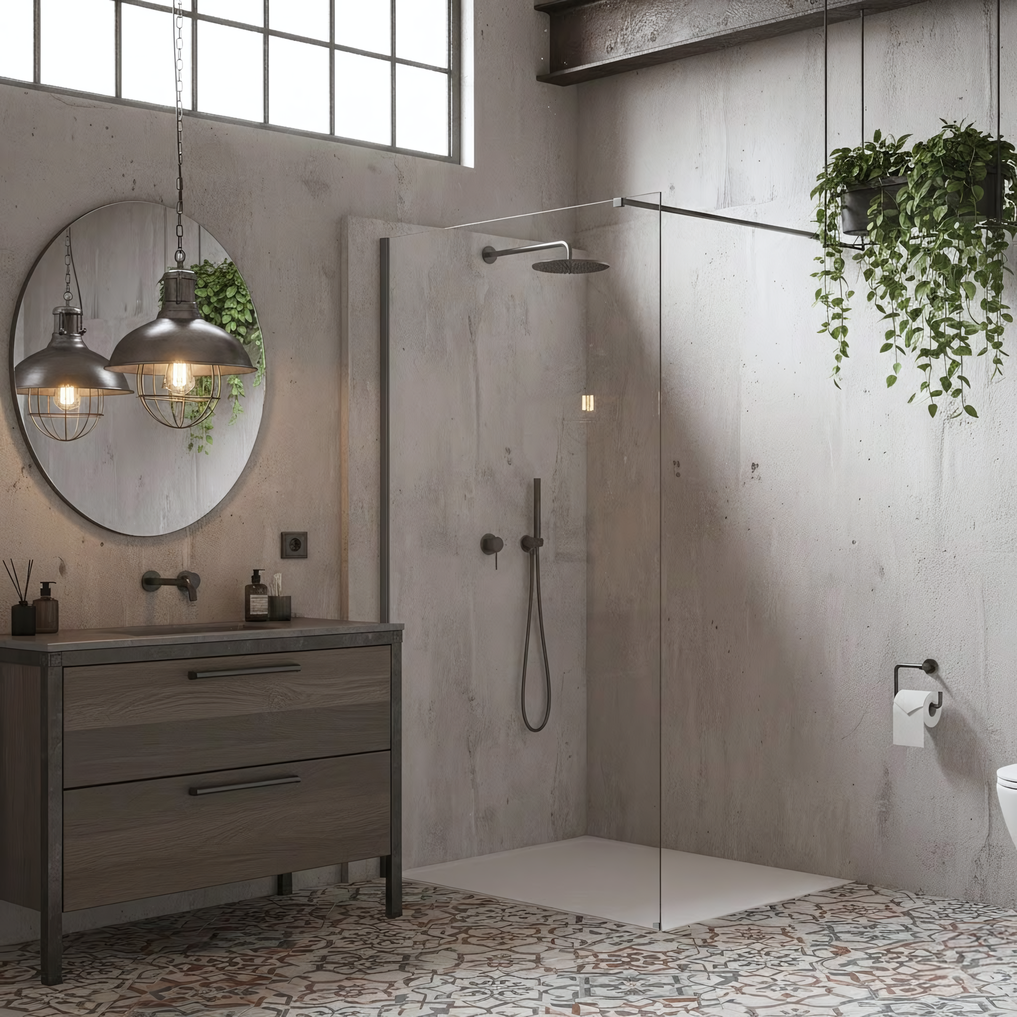 Kabina prysznicowa Walk-In Rea Flexi Transparent / Tytan 130  4