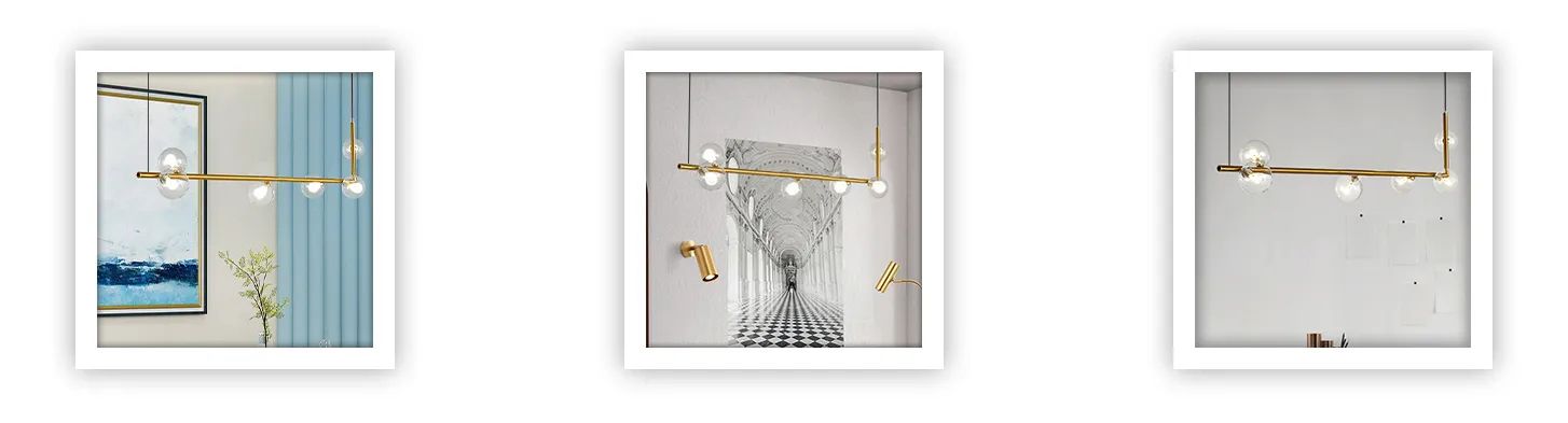 Lampa Wisząca Szklane Kule APP690-6CP Złota