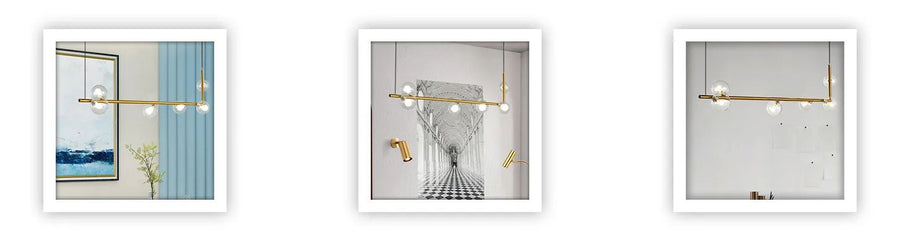 Lampa Wisząca Szklane Kule APP690-6CP Złota
