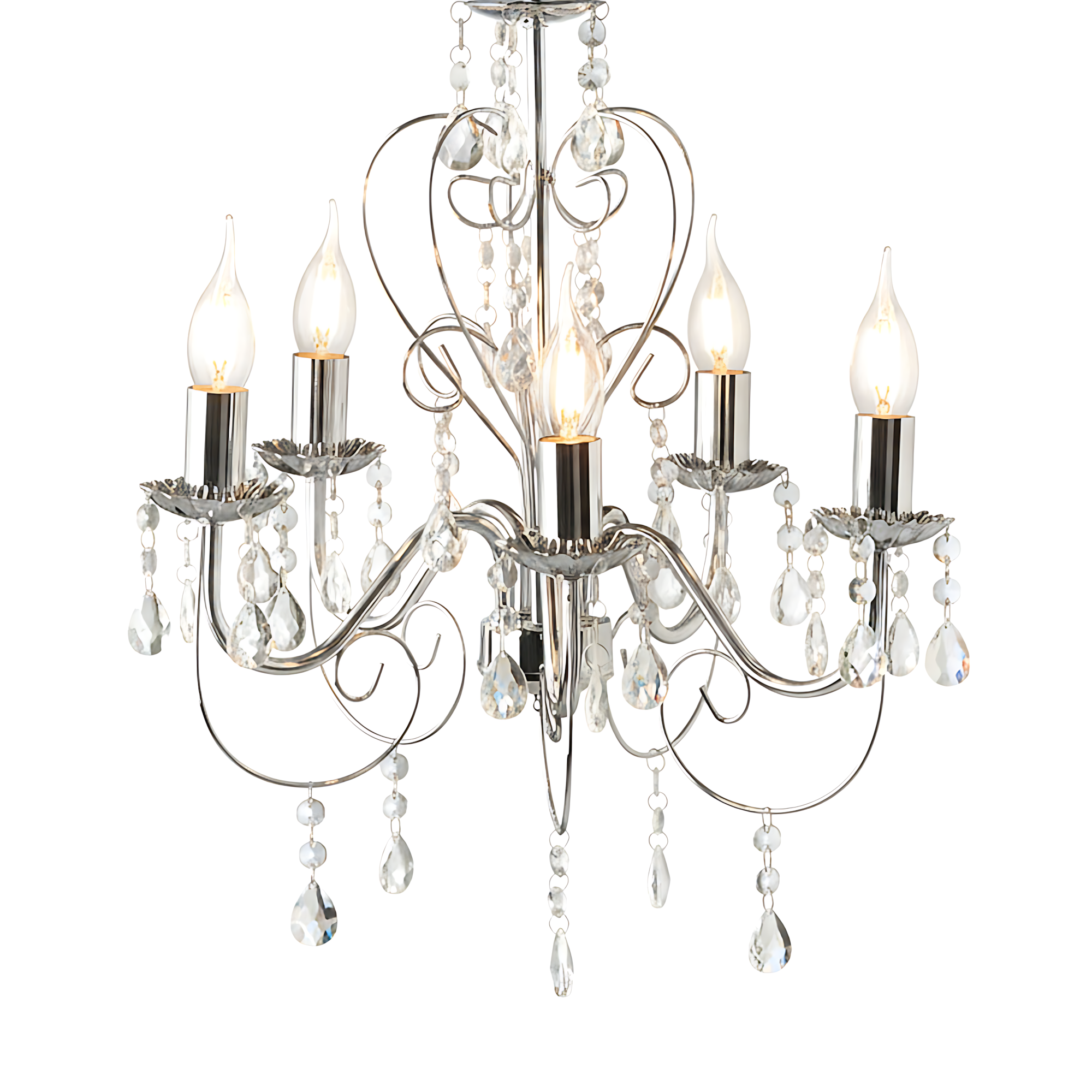 Lampa Sufitowa Wisząca Ebt008-5cp Chrom  5