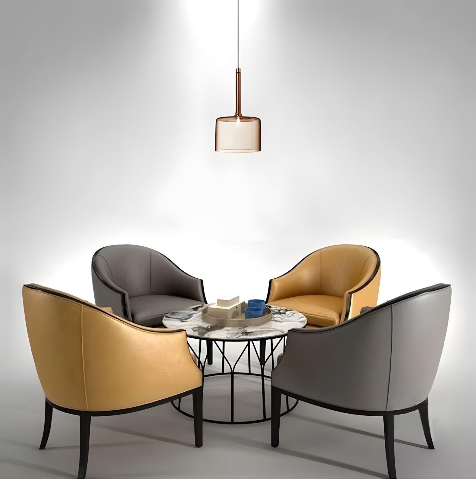 Lampa Sufitowa Wisząca Szklany Klosz APP1698-1CP Amber A  5