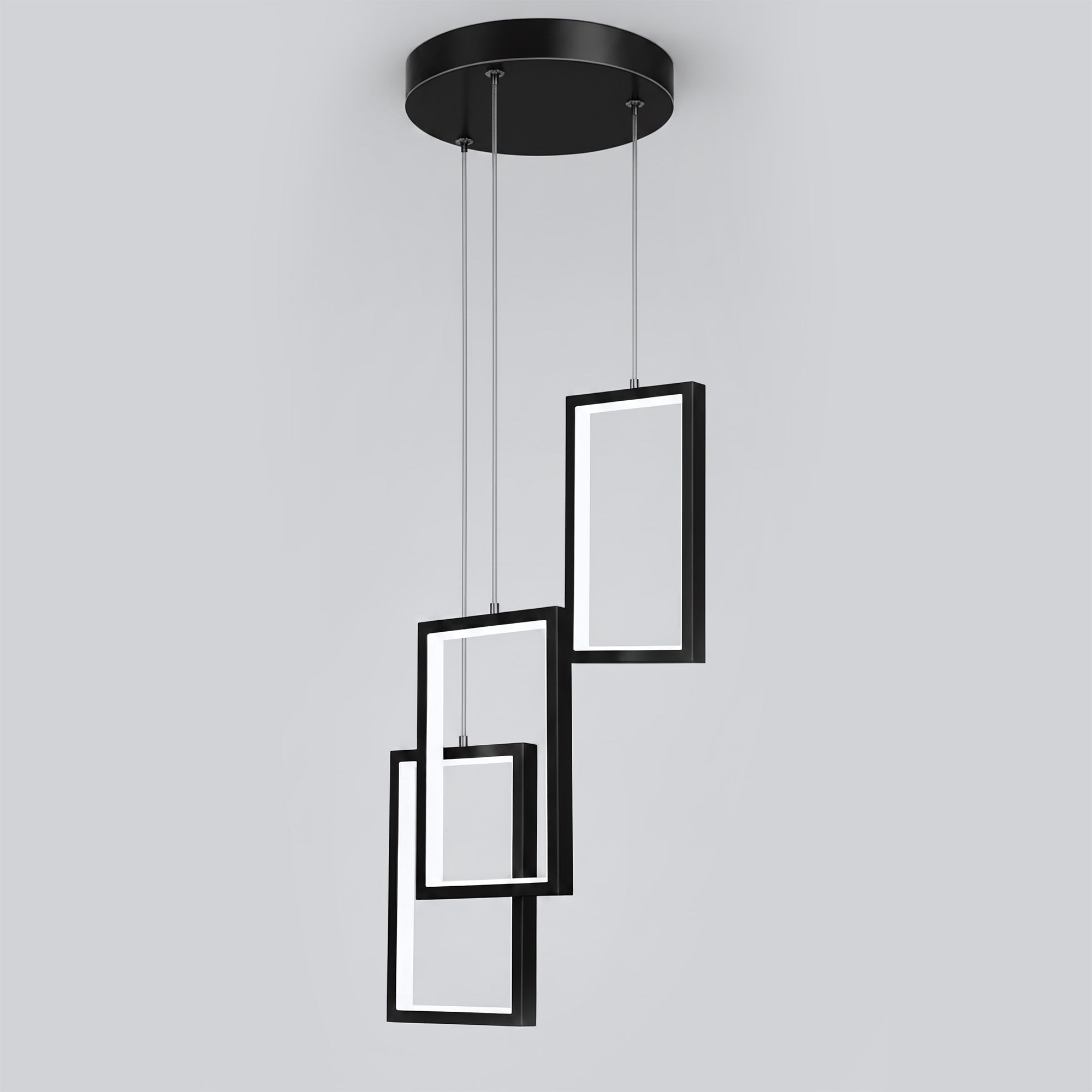 Lampa Sufitowa Wisząca Led Lhj087-3cp Czarna  3