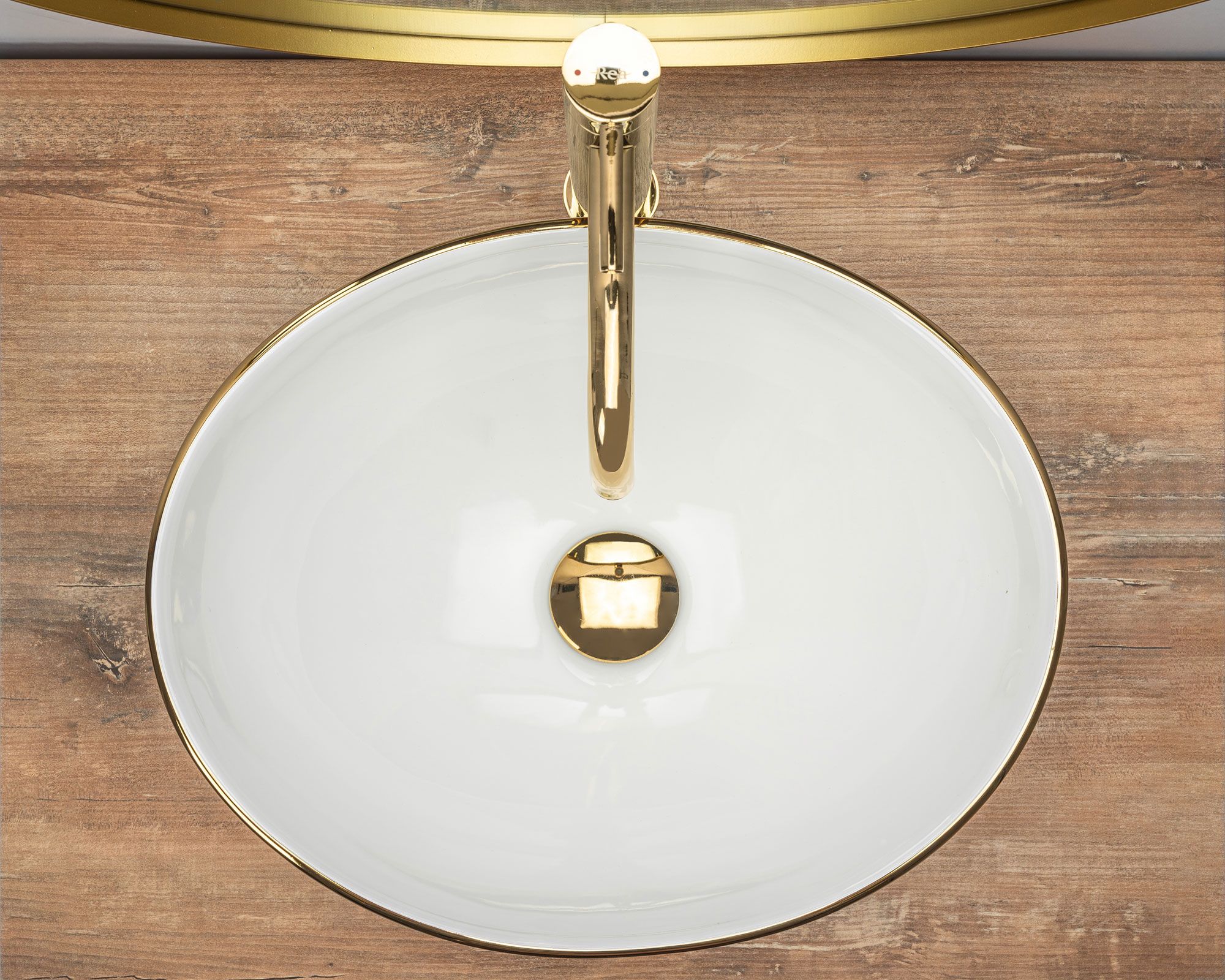 Umywalka nablatowa Rea Sofia Gold Edge