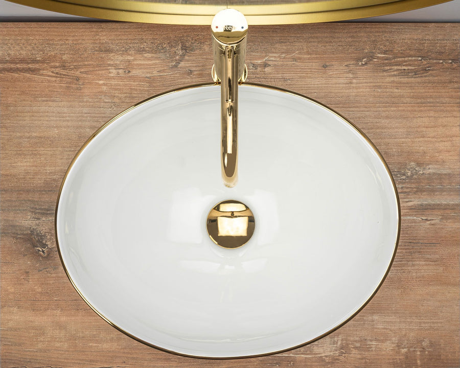 Umywalka nablatowa Rea Sofia Gold Edge