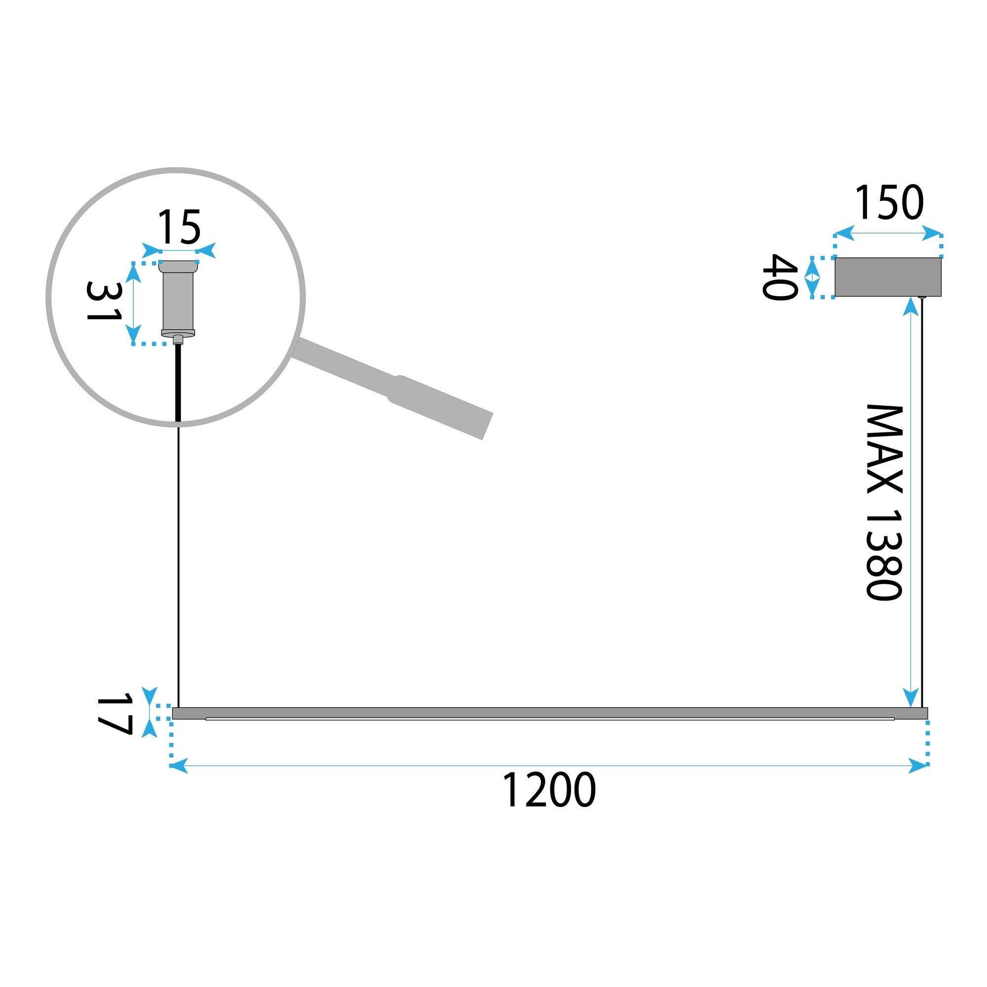 Lampa Wisząca Lhj031-cp 120 Cm Black  13
