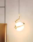 Lampa Wisząca Szklana Kula Spirala APP1733-1CP Złota  4