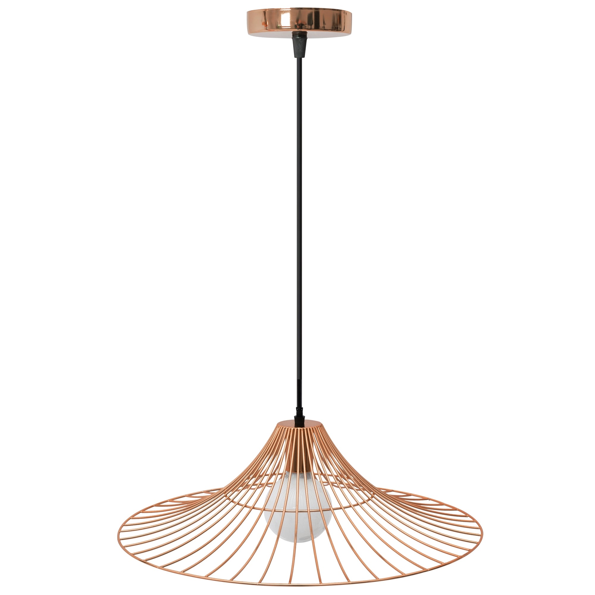 Lampa Sufitowa Wisząca Płaska Okrągła Loft  APP483-1CP Różowe Złoto  1