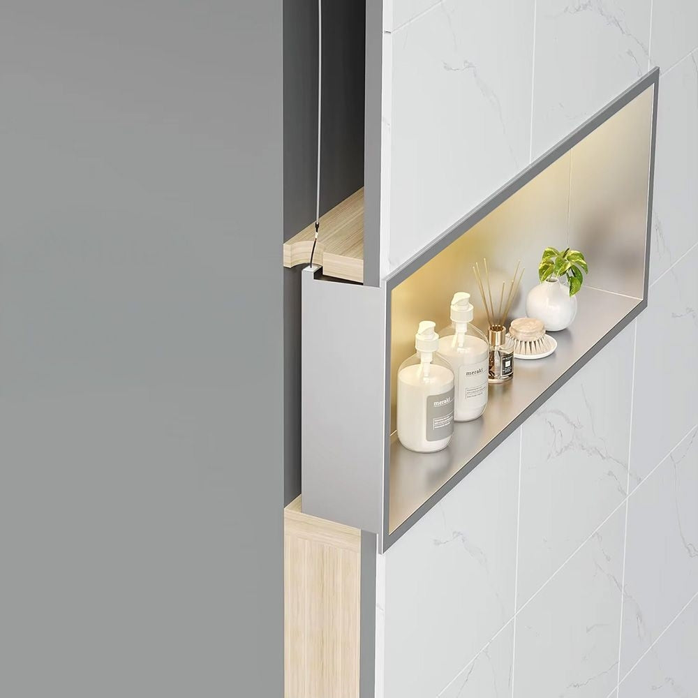 Półka Wnękowa Łazienkowa Led 30x45 Stal Szczotkowana  6