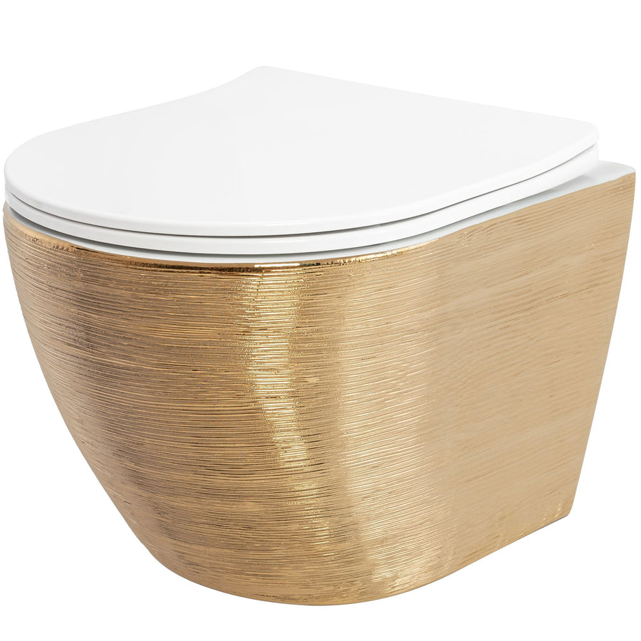 Misa WC podwieszana Carlo Flat złota szczotkowana