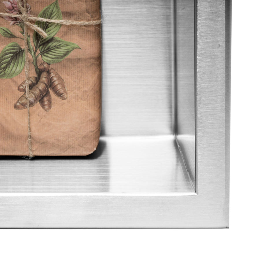 PÓŁKA WNĘKOWA ŁAZIENKOWA 30x45 stal szczotkowana