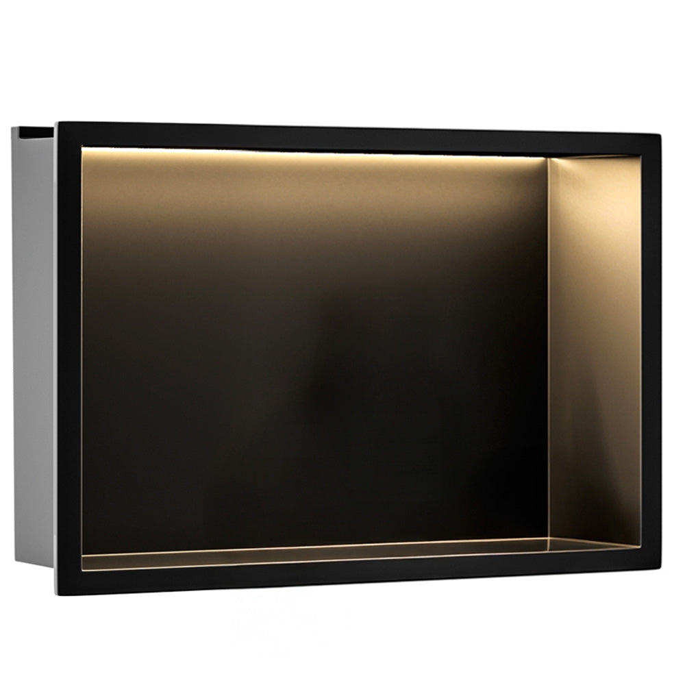Półka Wnękowa Łazienkowa Led 30x45 Czarna  1