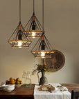 Lampa sufitowa geometryczna wisząca w stylu loft boho sznur APP678-1CP