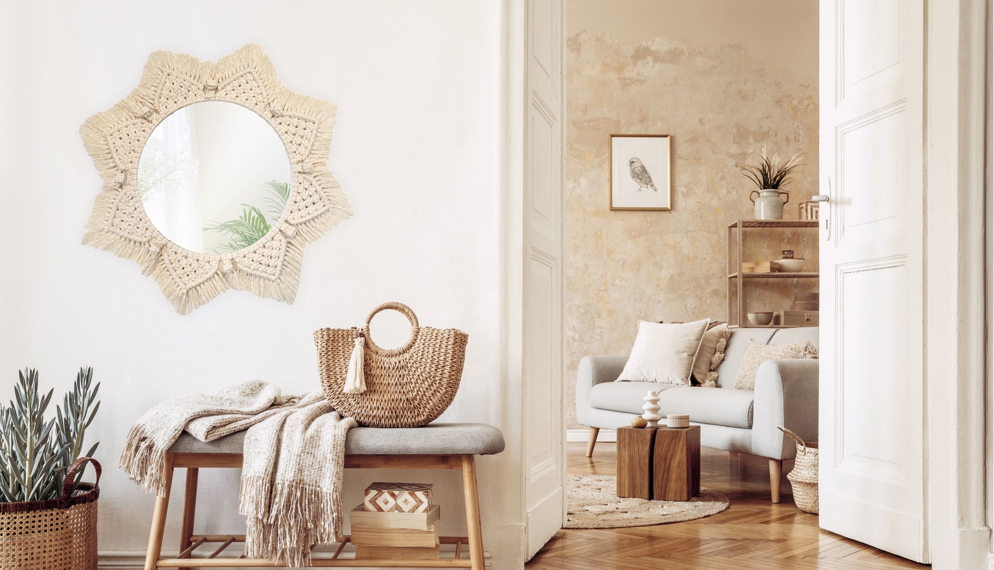 Lustro Ścienne Boho 53cm 322048  4
