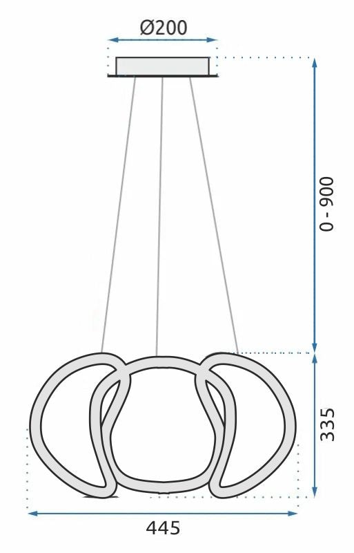 Lampa Sufitowa Wisząca Nowoczesna LED + PILOT APP387-CP CZARNA