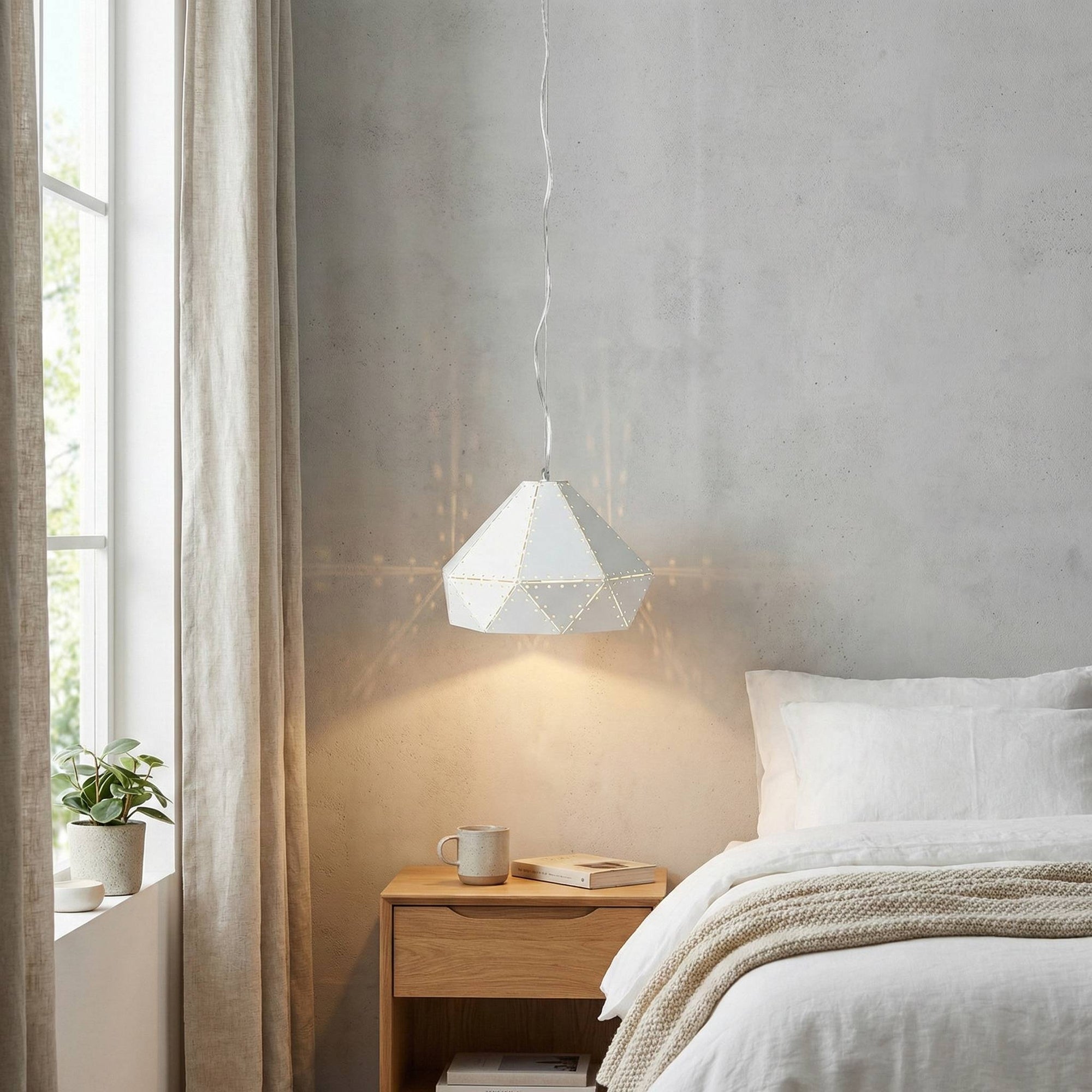 Lampa Sufitowa Wisząca Metalowa APP237-1CP Biała  5