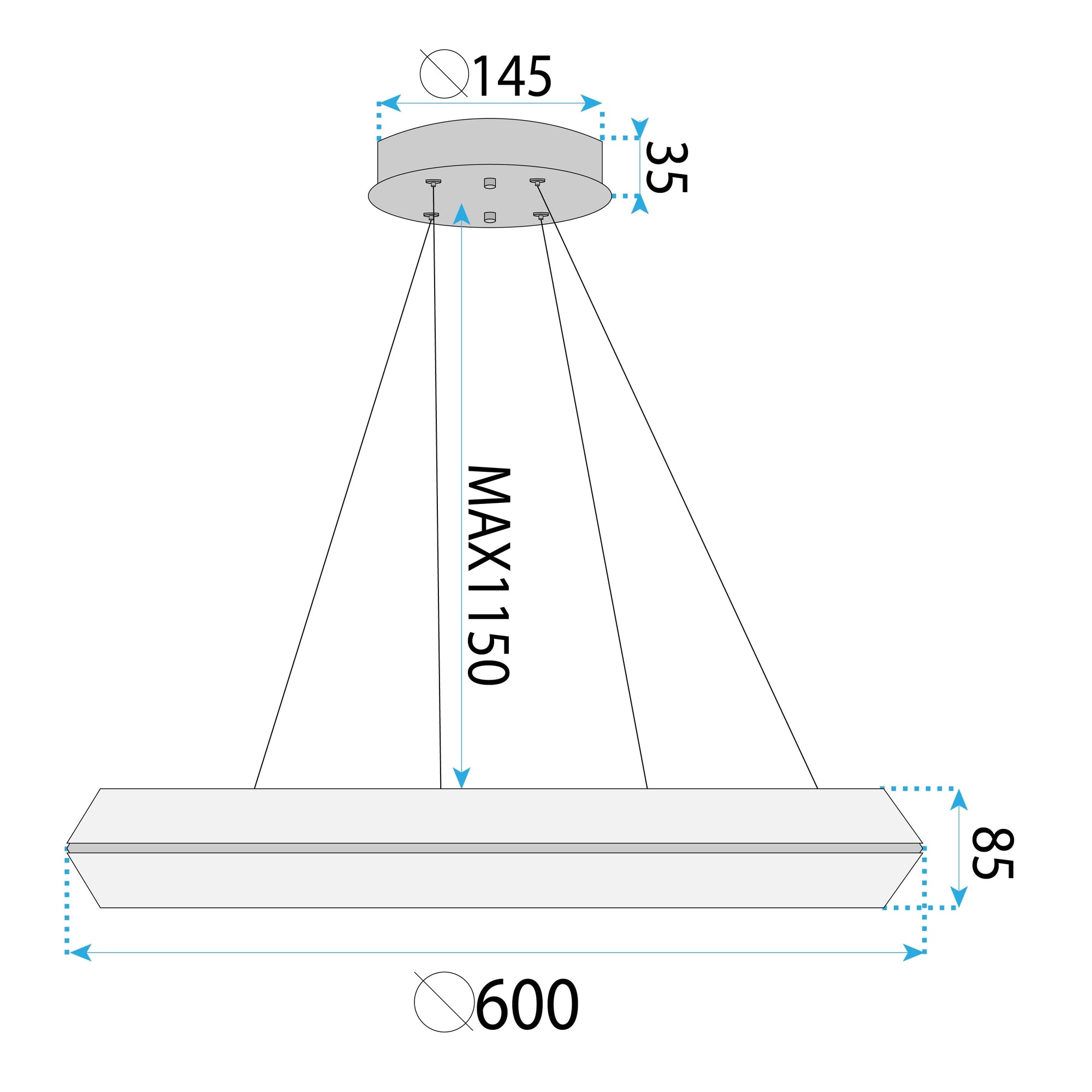 Lampa Sufitowa Wisząca Led App1768-cp Złota 60cm  11