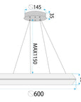 Lampa Sufitowa Wisząca Led App1768-cp Złota 60cm  11