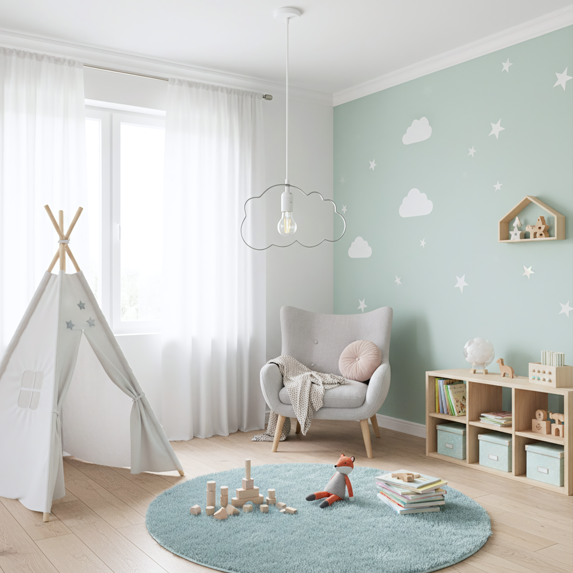 LAMPA WISZĄCA CHMURKA SZARA  8