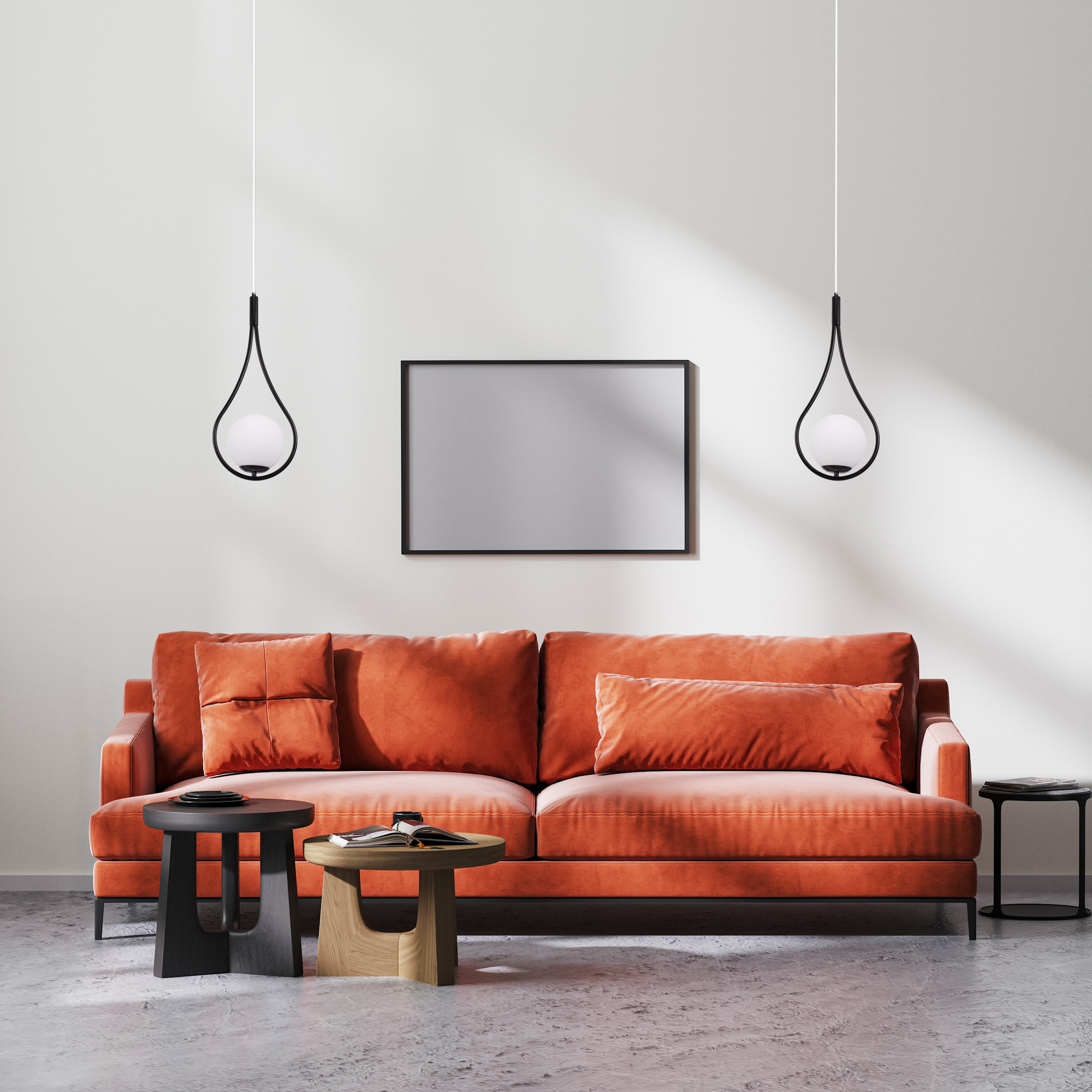 Lampa Wisząca Szklana Kula G111-1w Czarna E27  2