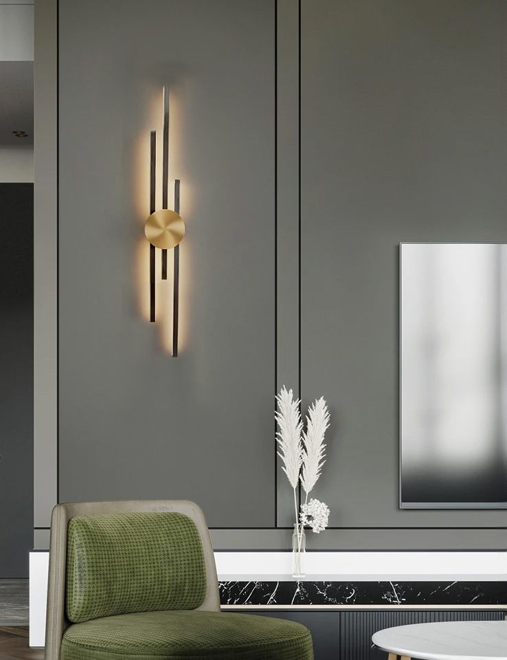 LAMPA ŚCIENNA KINKIET LED APP1437-W CZARNA/ZŁOTA
