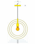 Lampa Sufitowa Metalowa Pierścieniowa APP286-1CP Złota