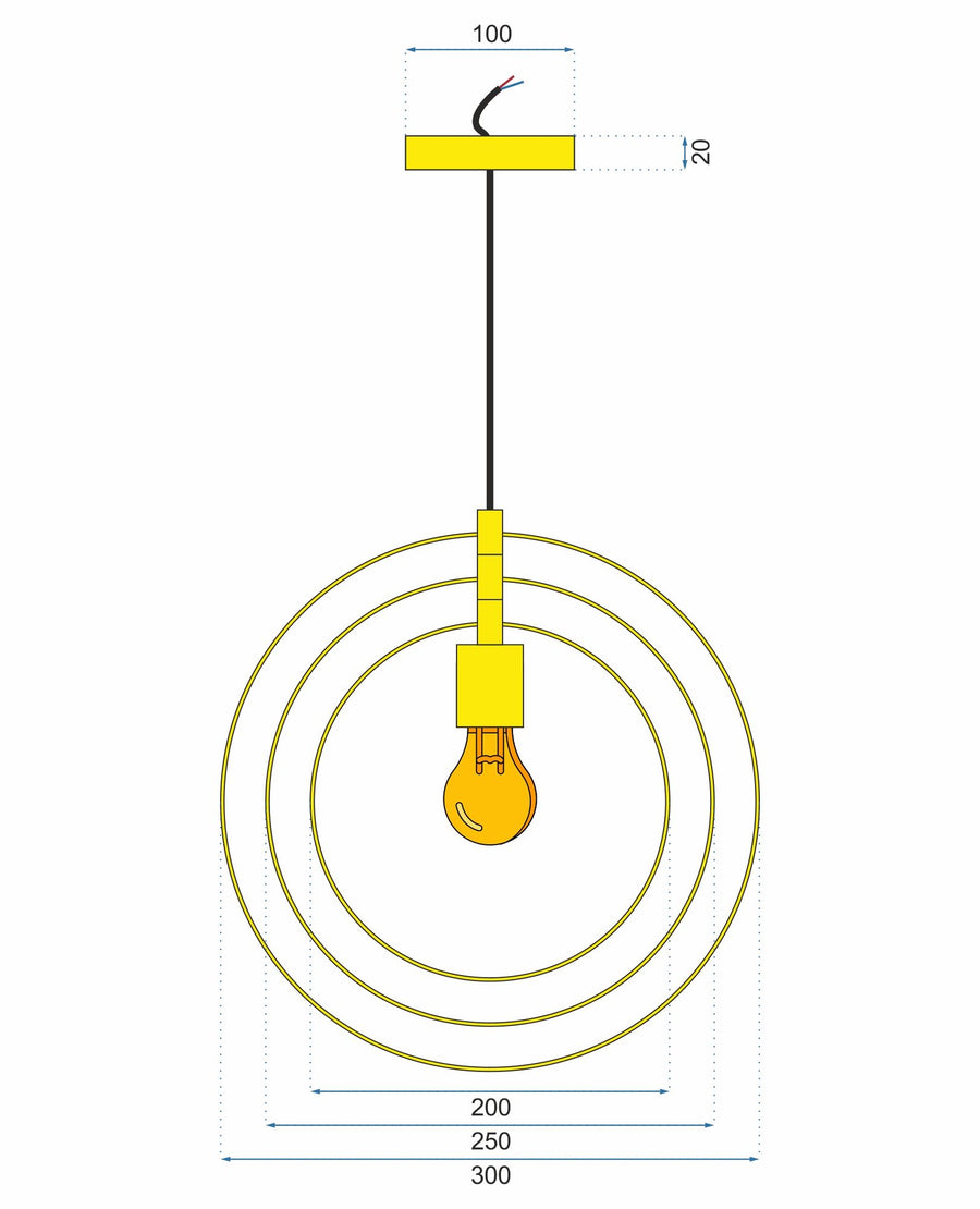 Lampa Sufitowa Metalowa Pierścieniowa APP286-1CP Złota