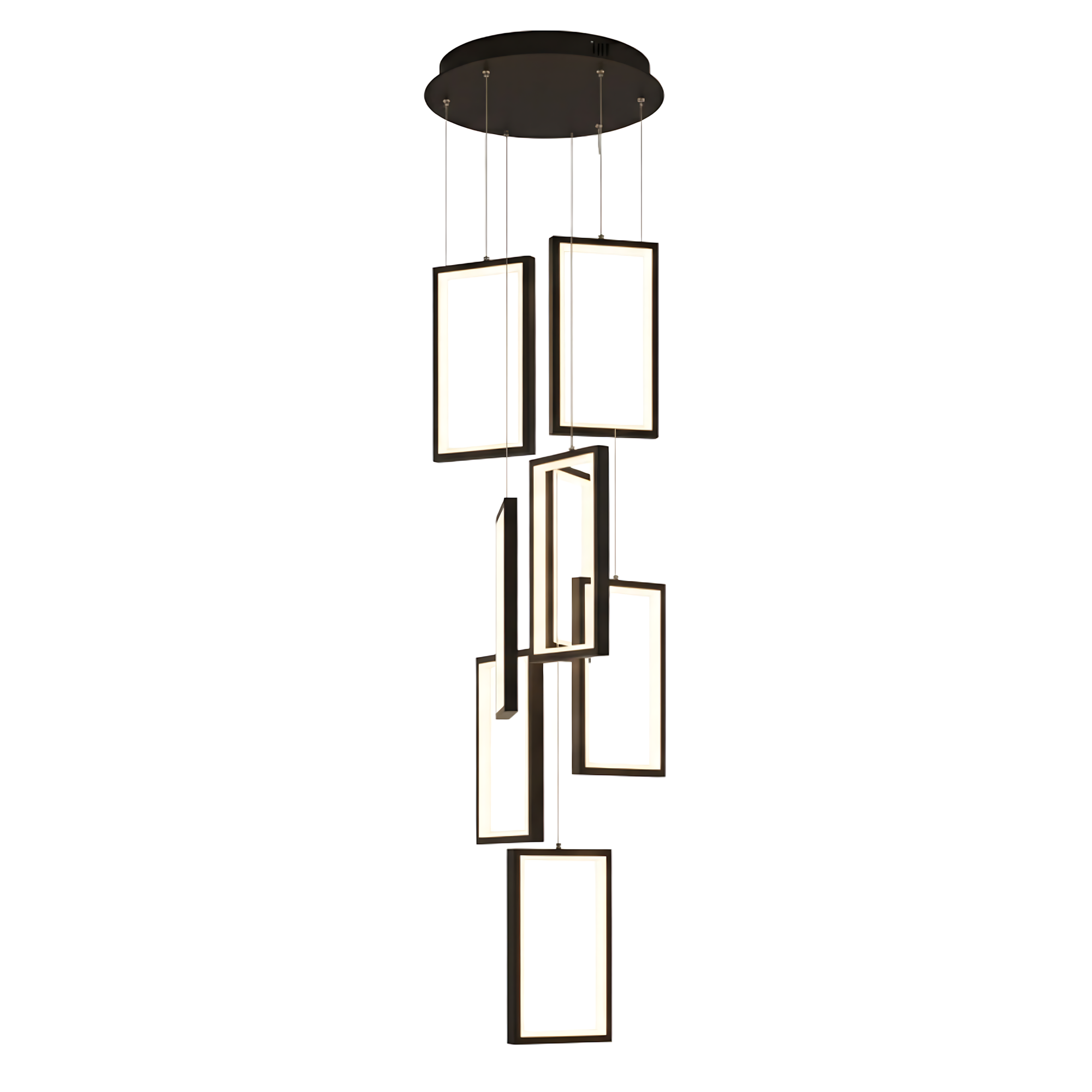 Lampa Sufitowa Wisząca Led Lhj089-7cp Czarna  1