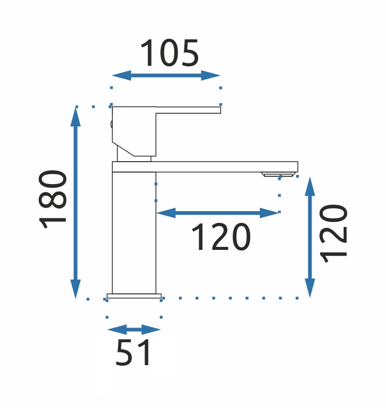 Bateria Umywalkowa REA FLIP Czarna Niska