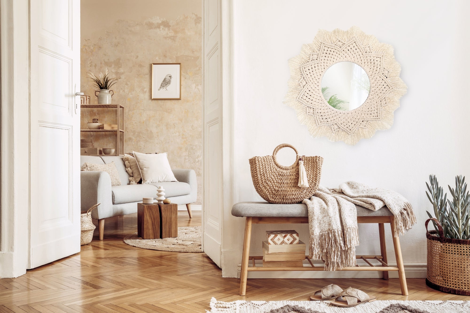 Lustro Ścienne Boho 60cm 322051  4