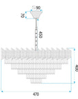 Lampa Wisząca z Kryształami G063-CP 50cm Czarna  7