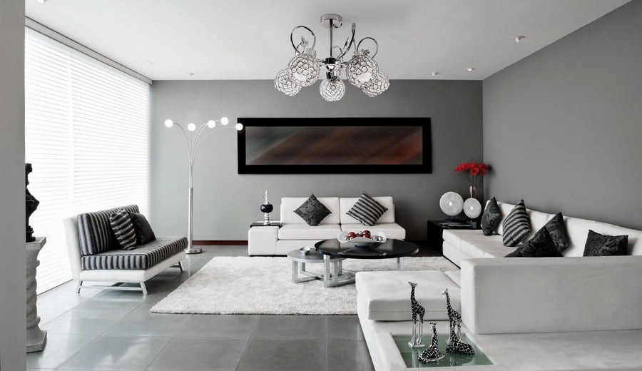 Lampa Kryształowa Żyrandol z Metalowymi Liśćmi APP636-5C