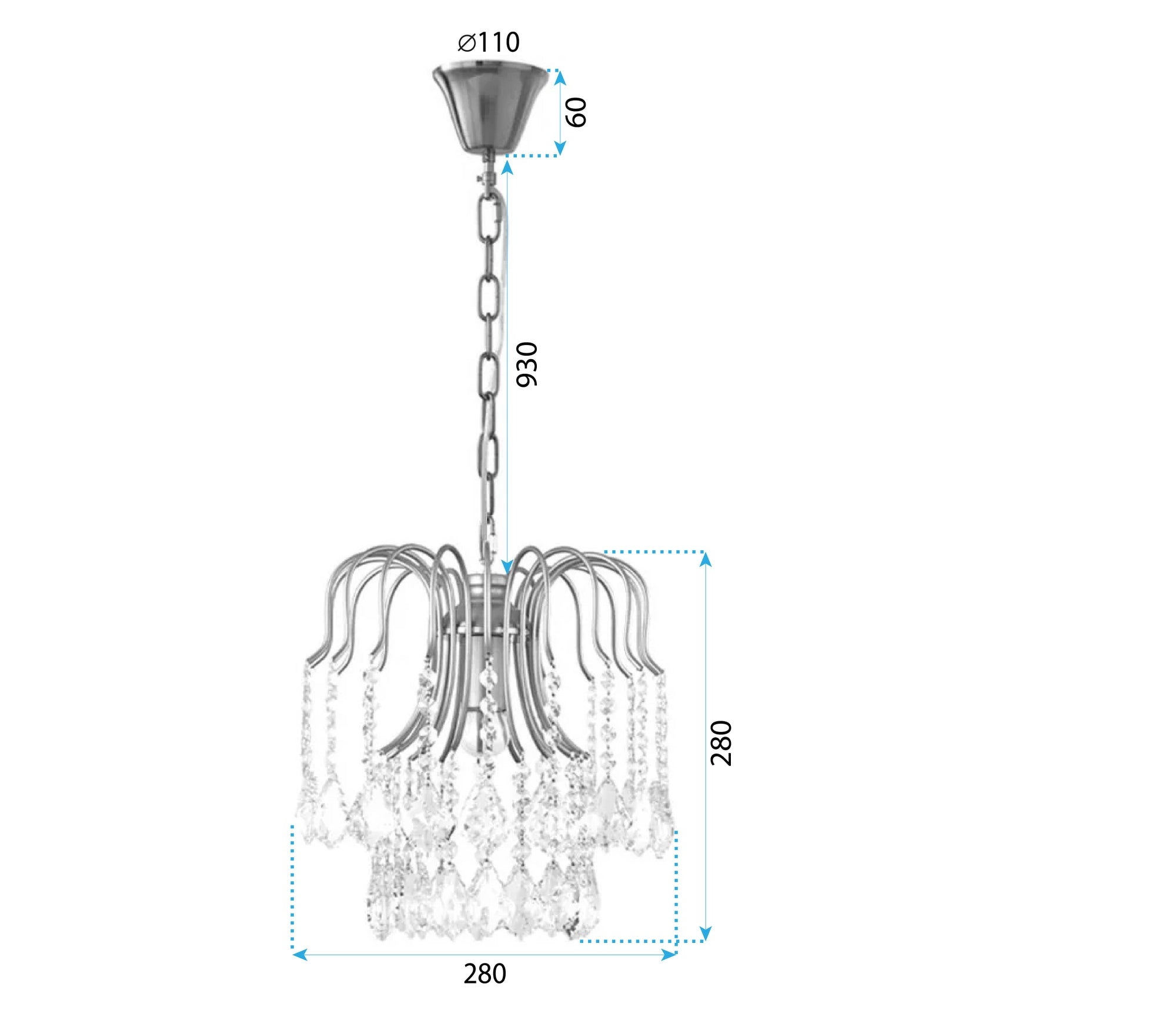 Lampa Kryształowa Wisząca APP1650-1CP  5