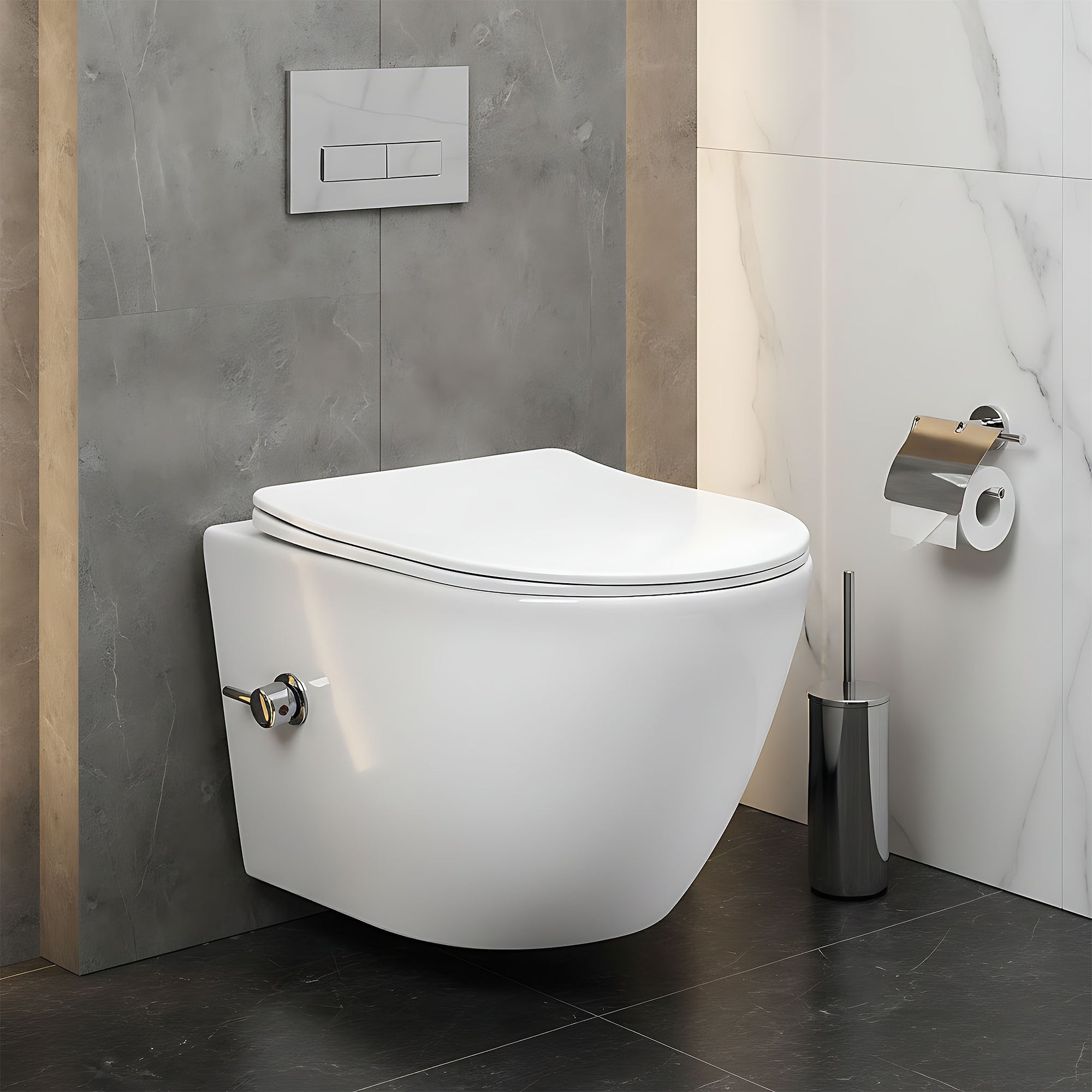 Misa WC podwieszana REA Carlo Lux Rimless z funkcją bidetu  6