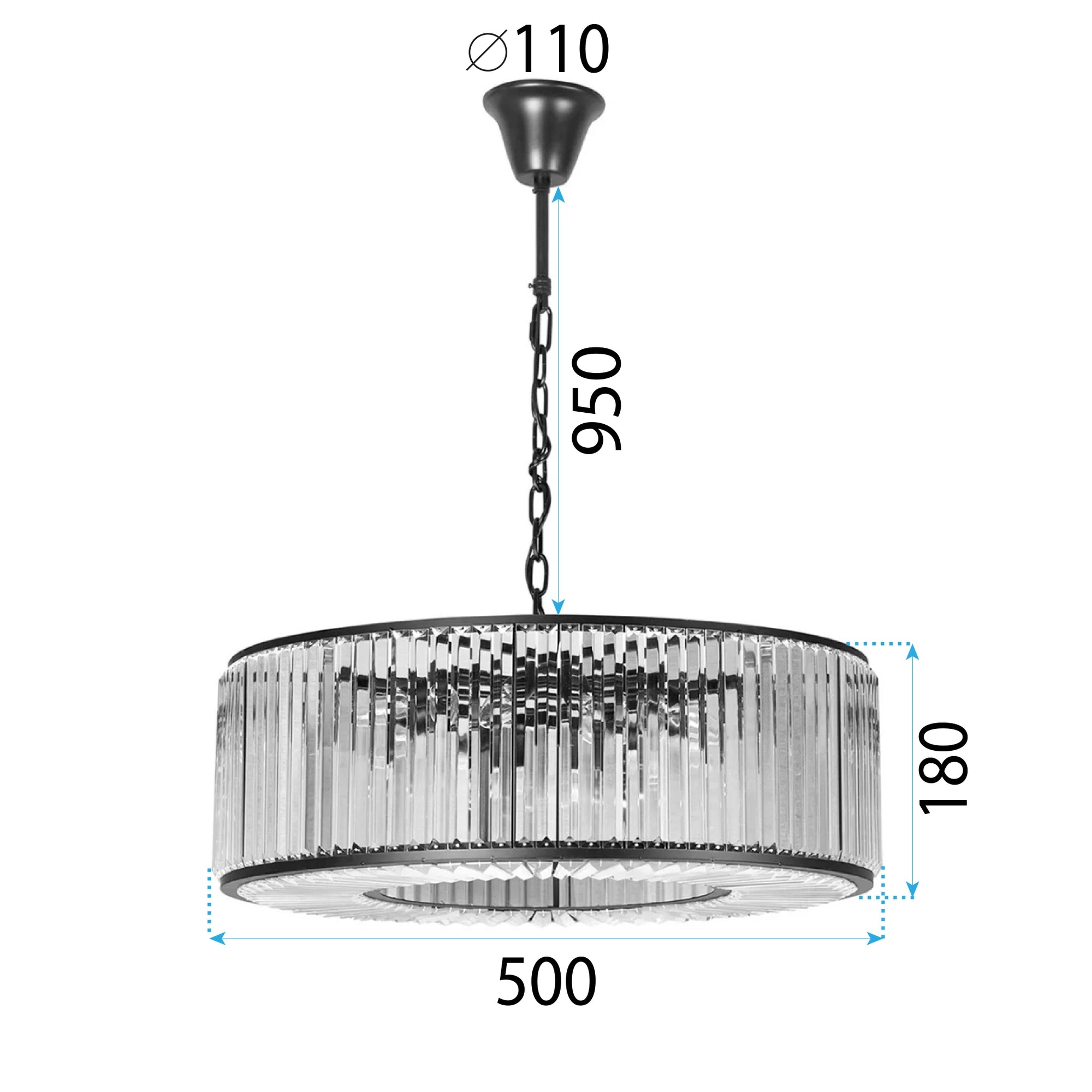 Lampa Kryształowa Wisząca APP1651-6CP Black  6