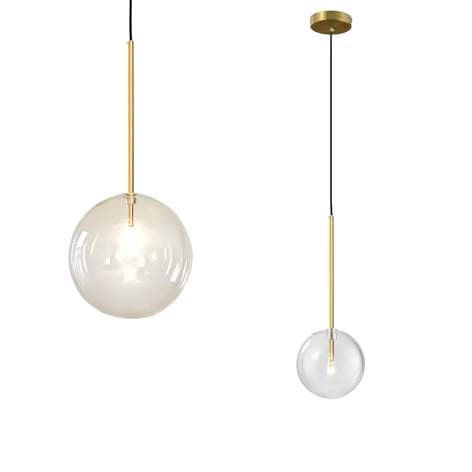 Lampa Sufitowa Wisząca Szklana Kula ZŁOTA 20cm APP1683-1CP  1