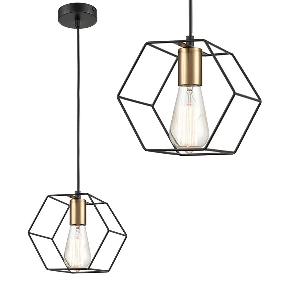 Lampa Wisząca APP1131-1CP Czarno złota  1