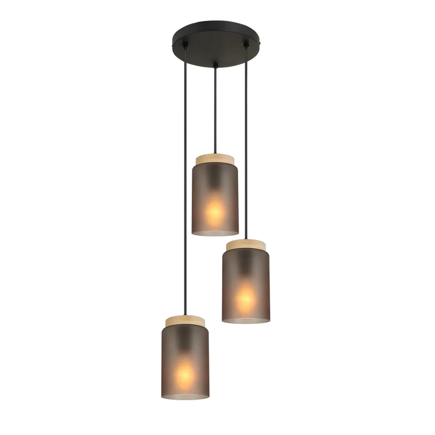 Lampa Sufitowa Wisząca APP1811-3CPR Frosted Grey  1