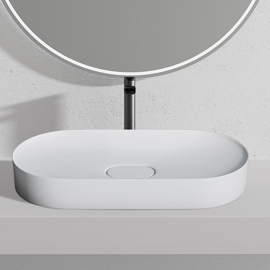 Umywalka konglomeratowa IRIS 71 CM biały mat