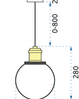 Lampa sufitowa wisząca szklana Verto B