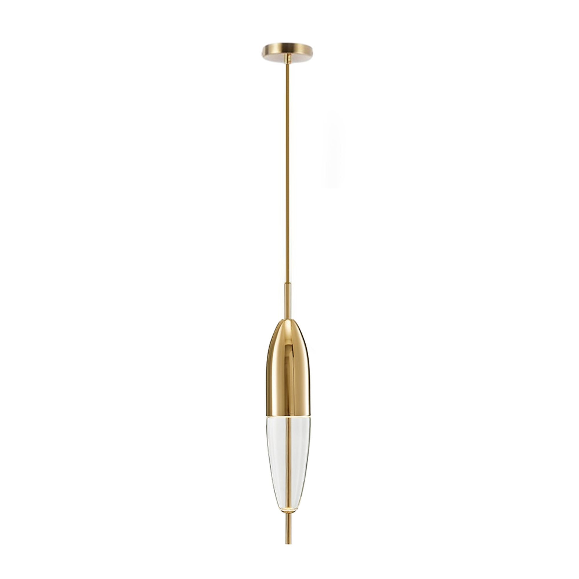 Lampa Sufitowa Wisząca Szklana Metalowa APP549-1CP Złota  8