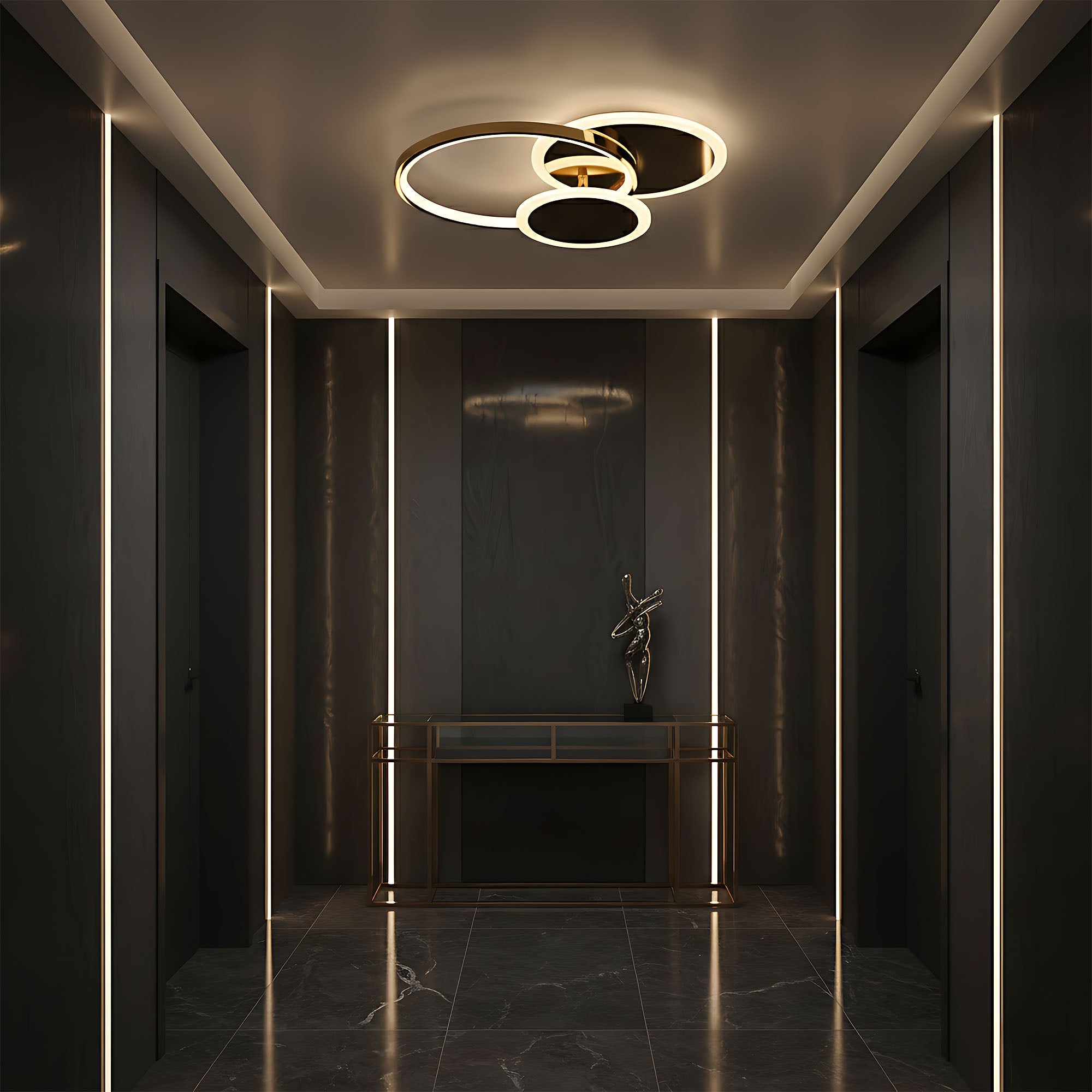 Lampa sufitowa APP1710-C plafon LED Złota + pilot  3