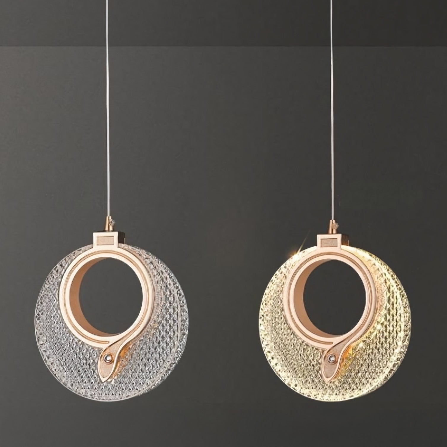 Lampa Wisząca Kryształowa Led Lhj110-1cp Jasne Różowe Złoto  4