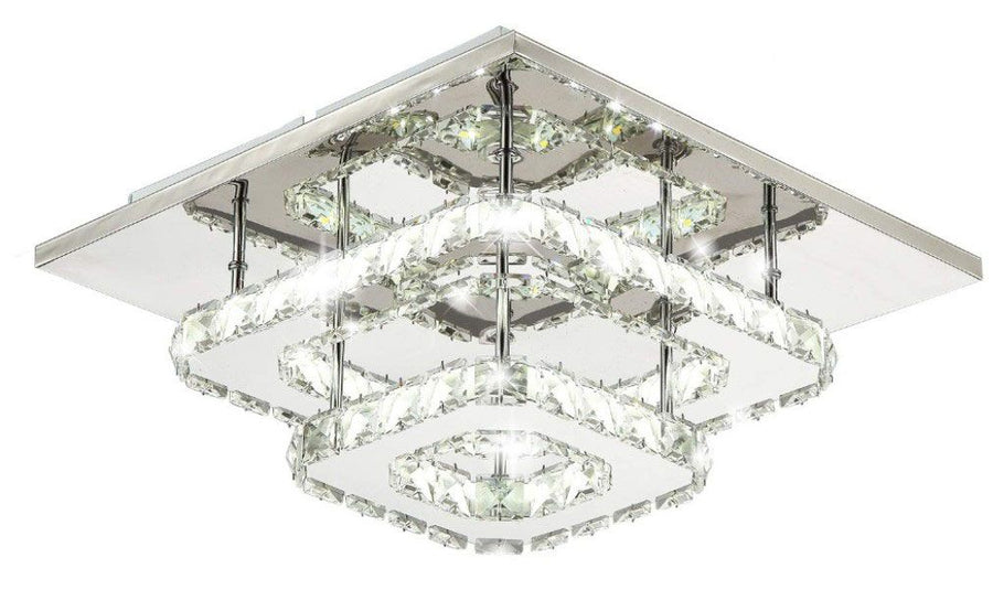Lampa Sufitowa Kryształowa Plafon LED 24W Kwadratowa APP409-C APP410-C