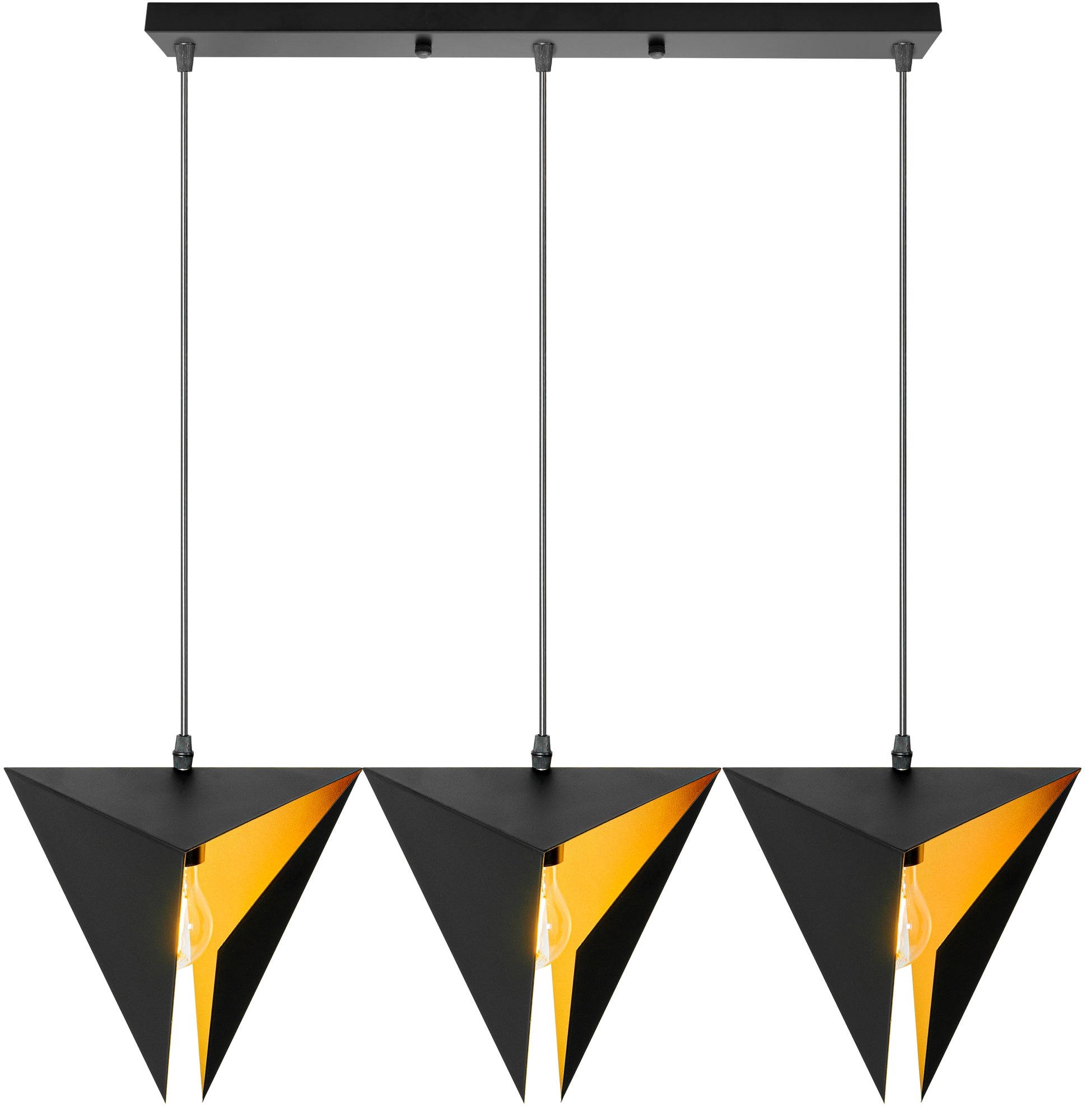 LAMPA TRÓJKĄTNA GEOMETRYCZNA POTRÓJNA APP254-3CP CZARNA  1
