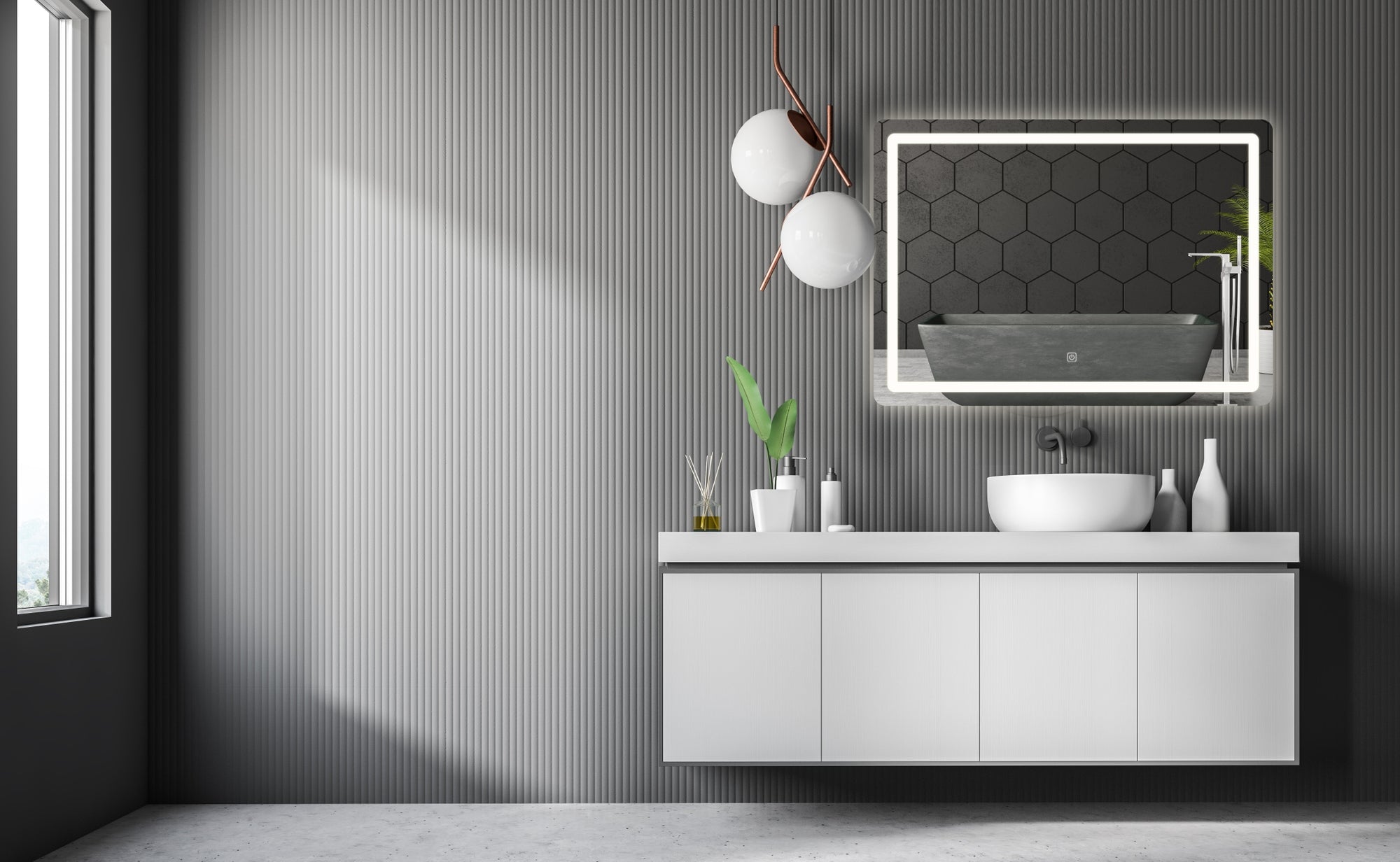 LUSTRO ŚCIENNE LED 80x60cm P10407  6