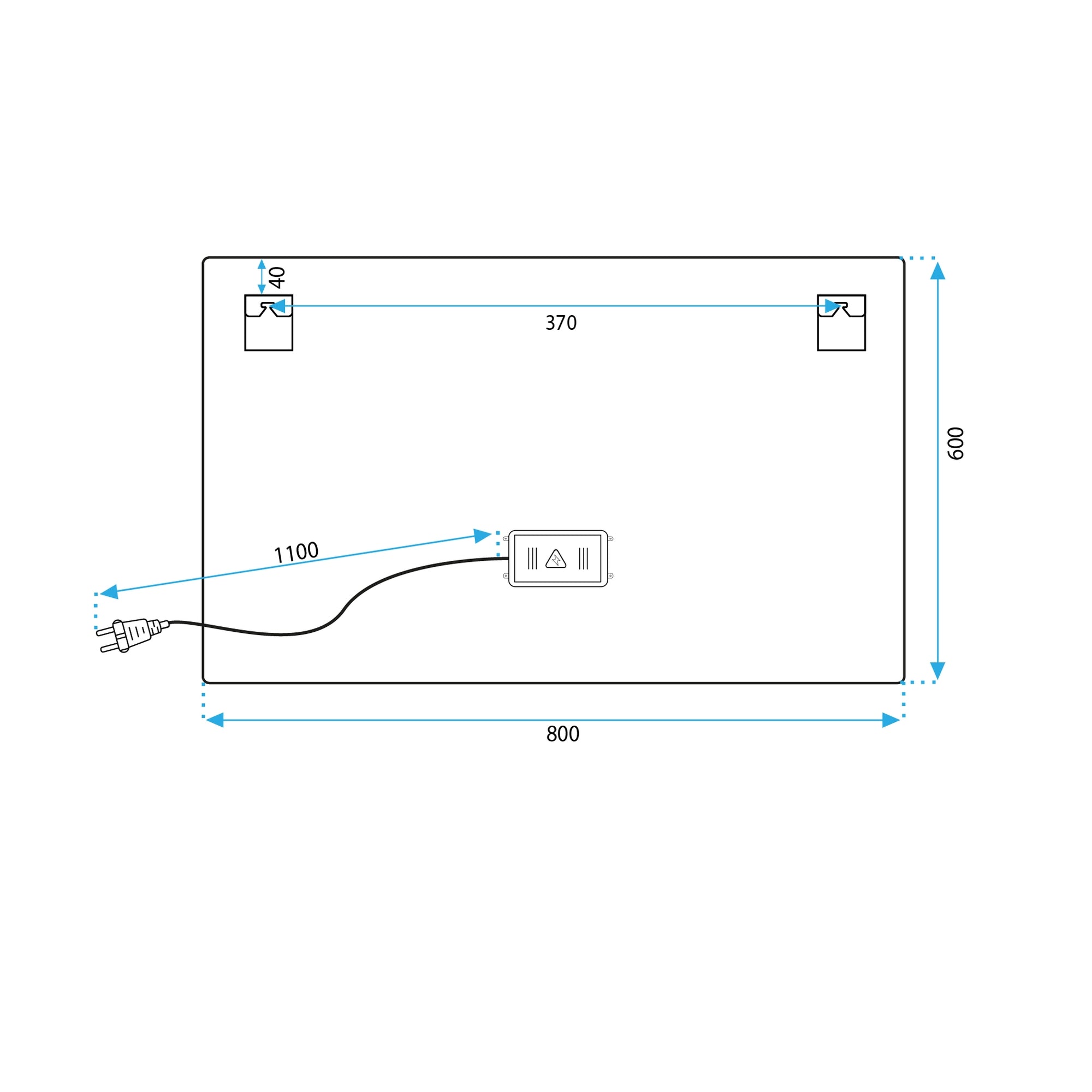 LUSTRO ŚCIENNE LED 80x60cm P10407  10