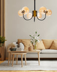 Lampa Sufitowa Wisząca Szklana APP1120-6CP  Złota  4
